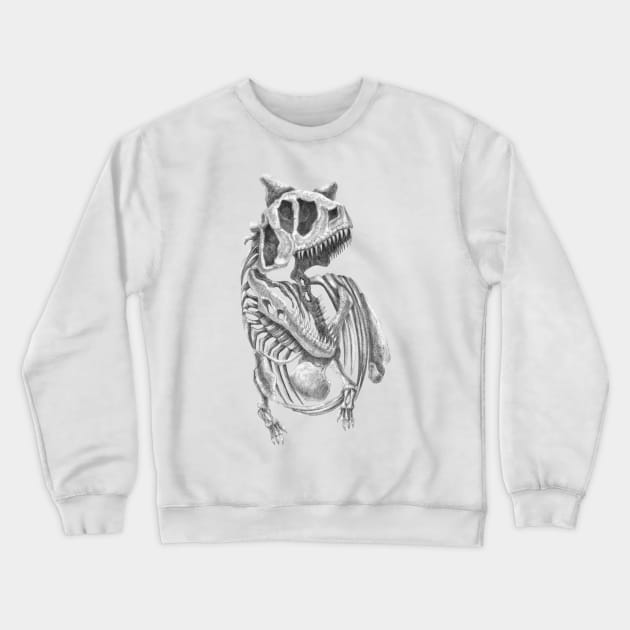 Carnotaurus Skeleton Crewneck Sweatshirt by TimeSkiff